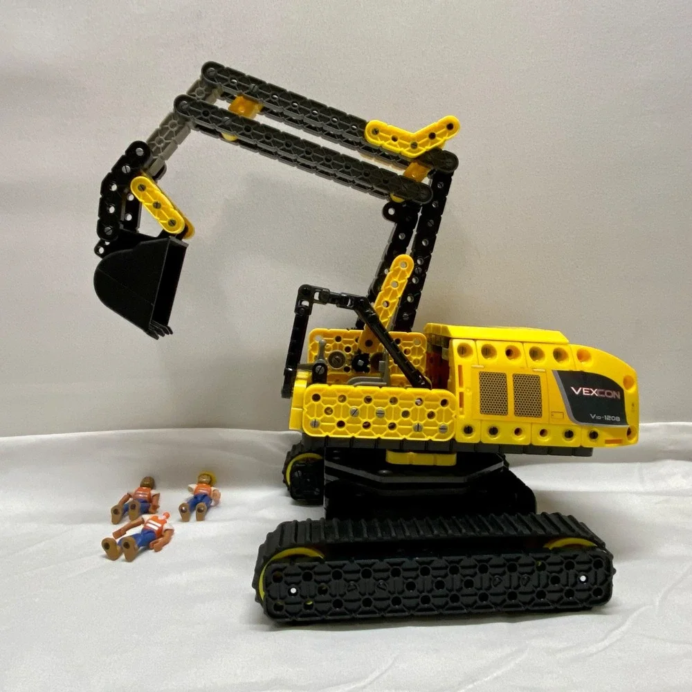 LEGO Technic Excavator Vexcon VIQ-1208 + 3 Worker Men Missing Limbs No Manuals